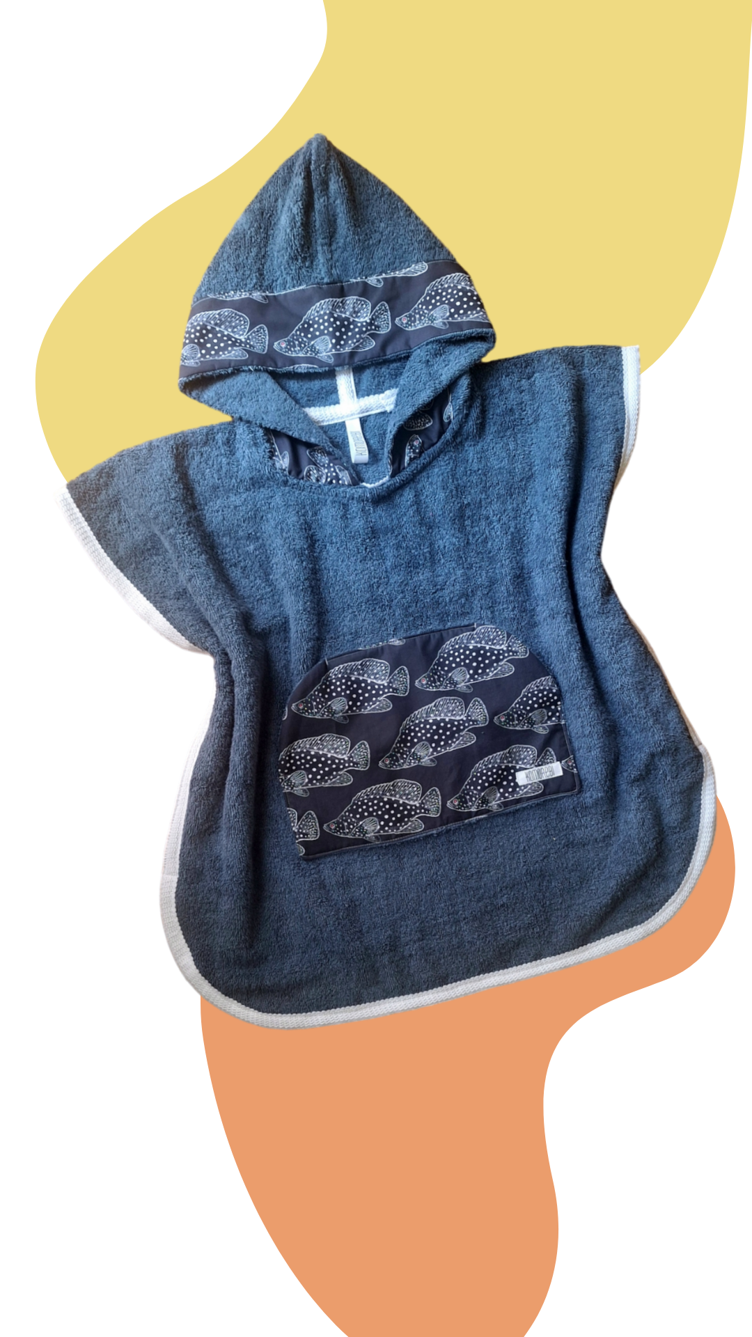 Kids pisces beach poncho