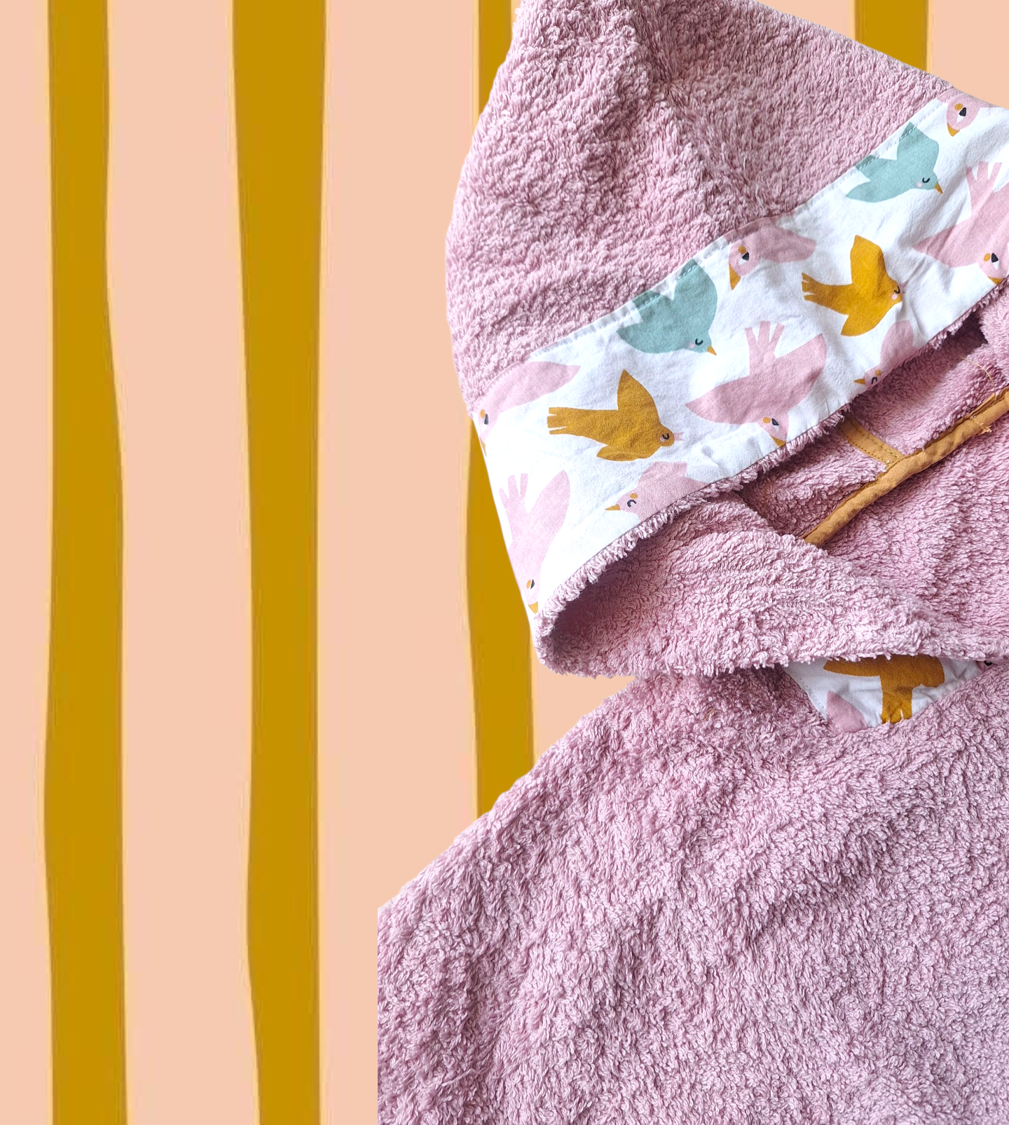 Kids birds beach poncho
