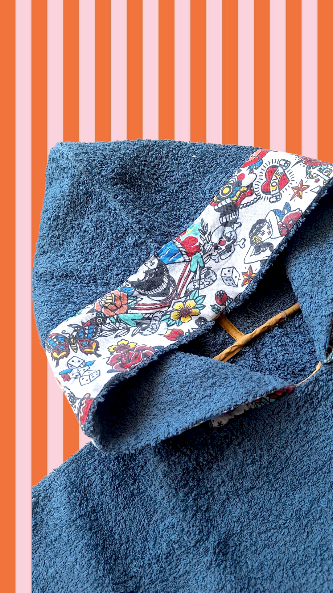 Kids old school beach poncho