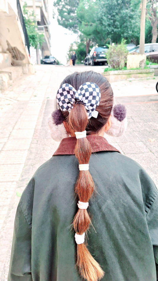 Check heart scrunchie
